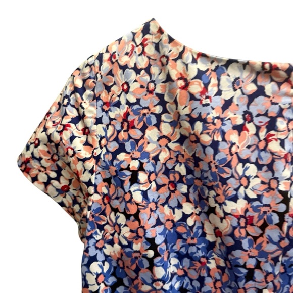 Talbots Women Floral Ombre Cocktail Dress 2P Lined Blue Pink Party Wedding Work - Picture 9 of 14